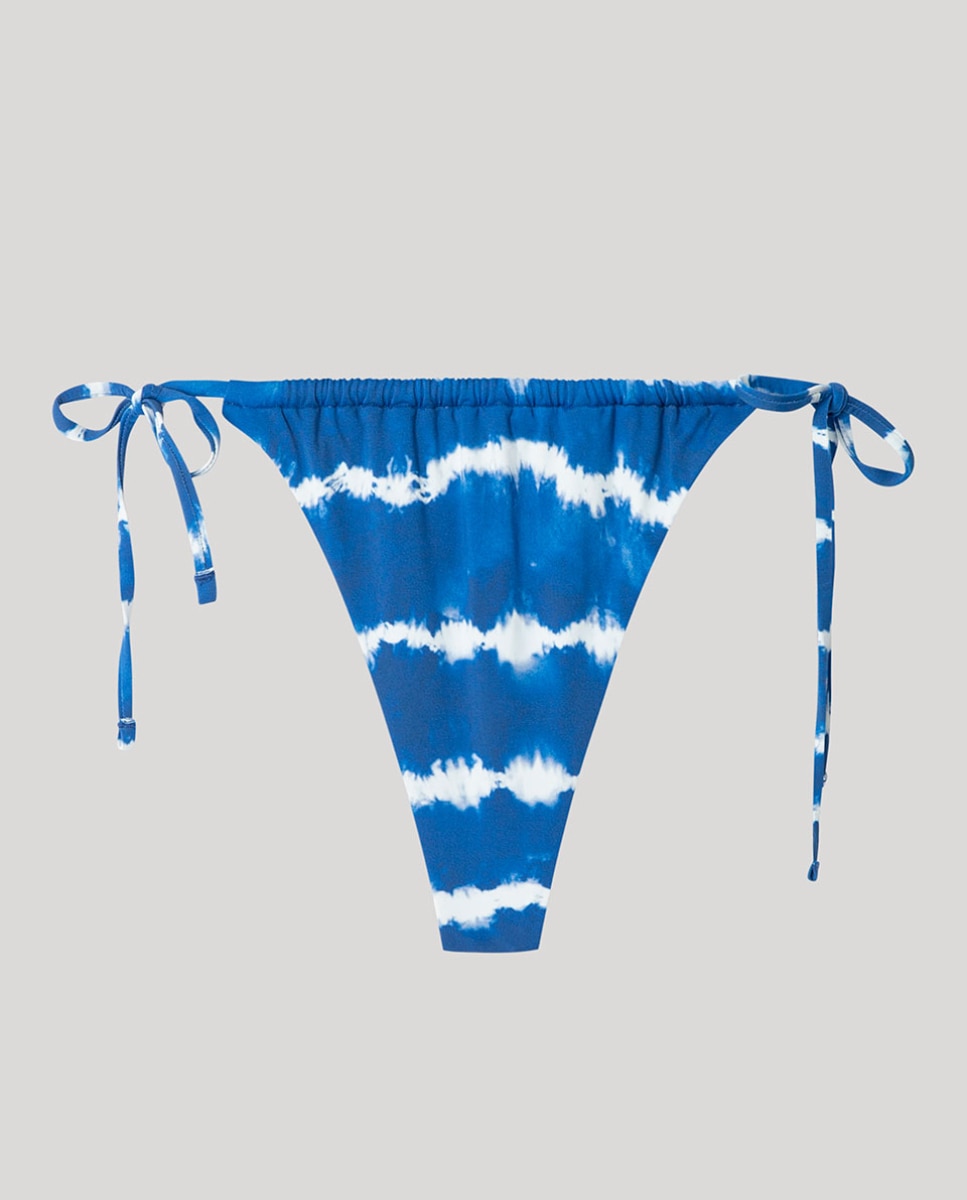Cueca de Biquíni Brasileira Azul / Branco-5