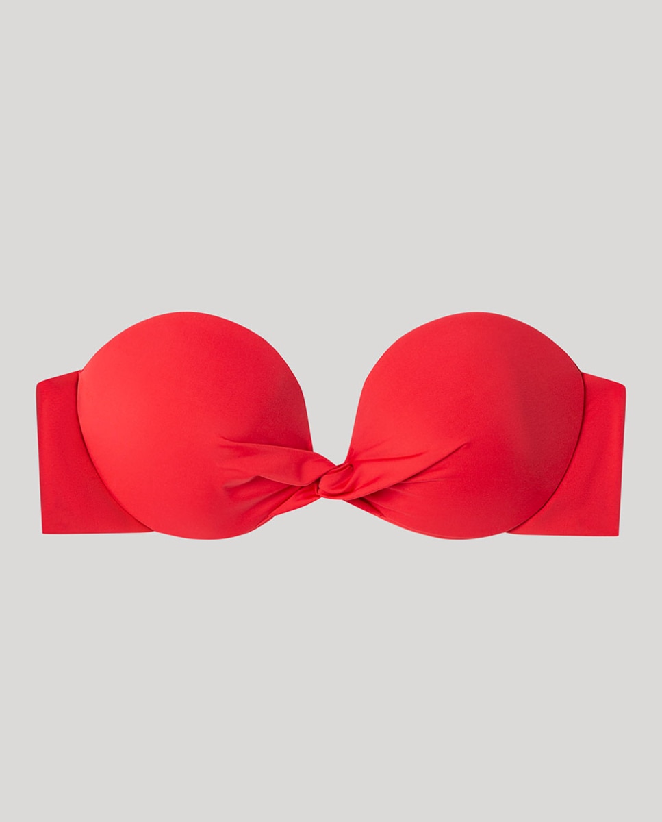 Top Biquíni Bandeau com Aro Vermelho-5