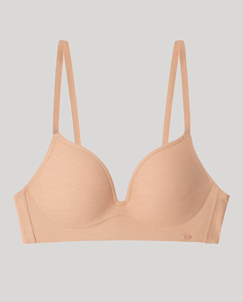 Soutien Push Up sem Aro em Tecido Plumetti Natural-5
