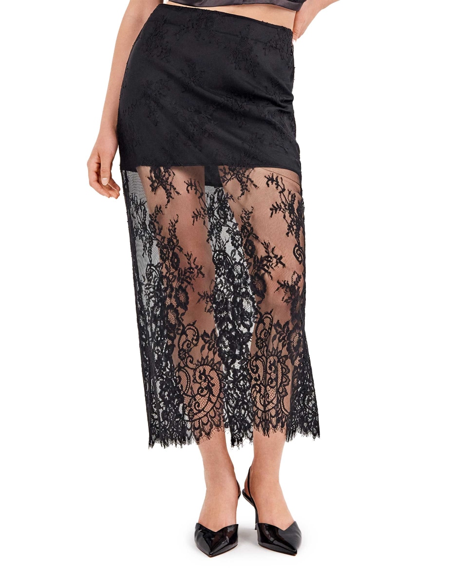 Imagem 0 de Saia Preta de Renda