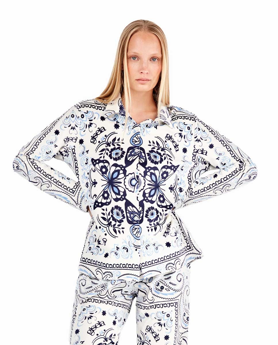 Pijama Tipo Camisa em Tecido Polar Multicolor-2