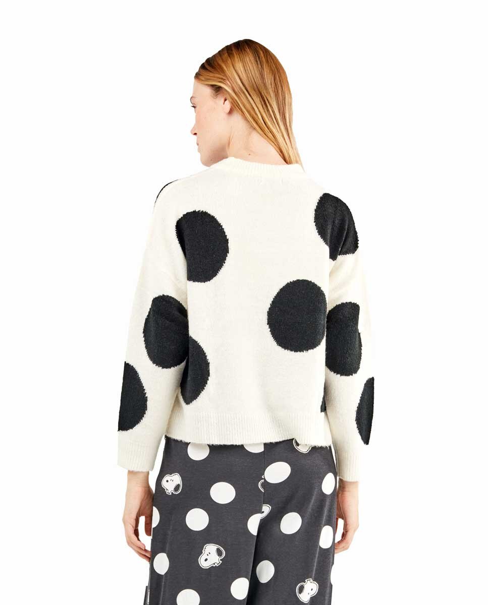 T-shirt de Pijama Estampada de Snoopy Branco / Preto-4