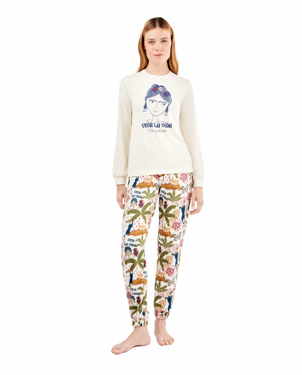 Pijama de Frida Kahlo Branco-marfim-1