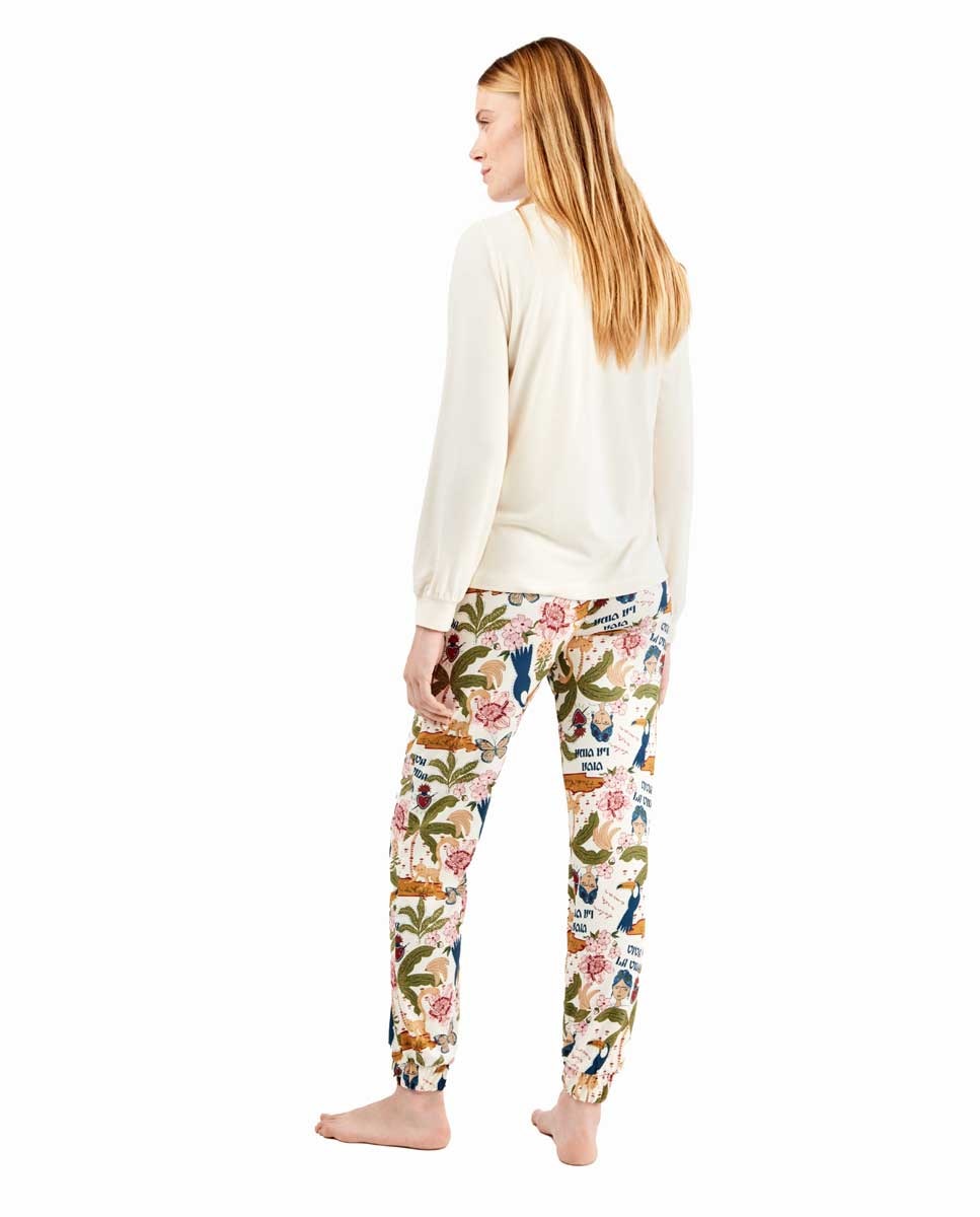Pijama de Frida Kahlo Branco-marfim-4