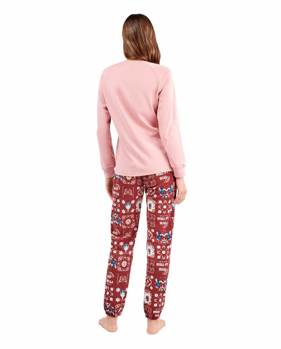 Pijama em Tecido Estampado de Frida Kahlo Rosa-4