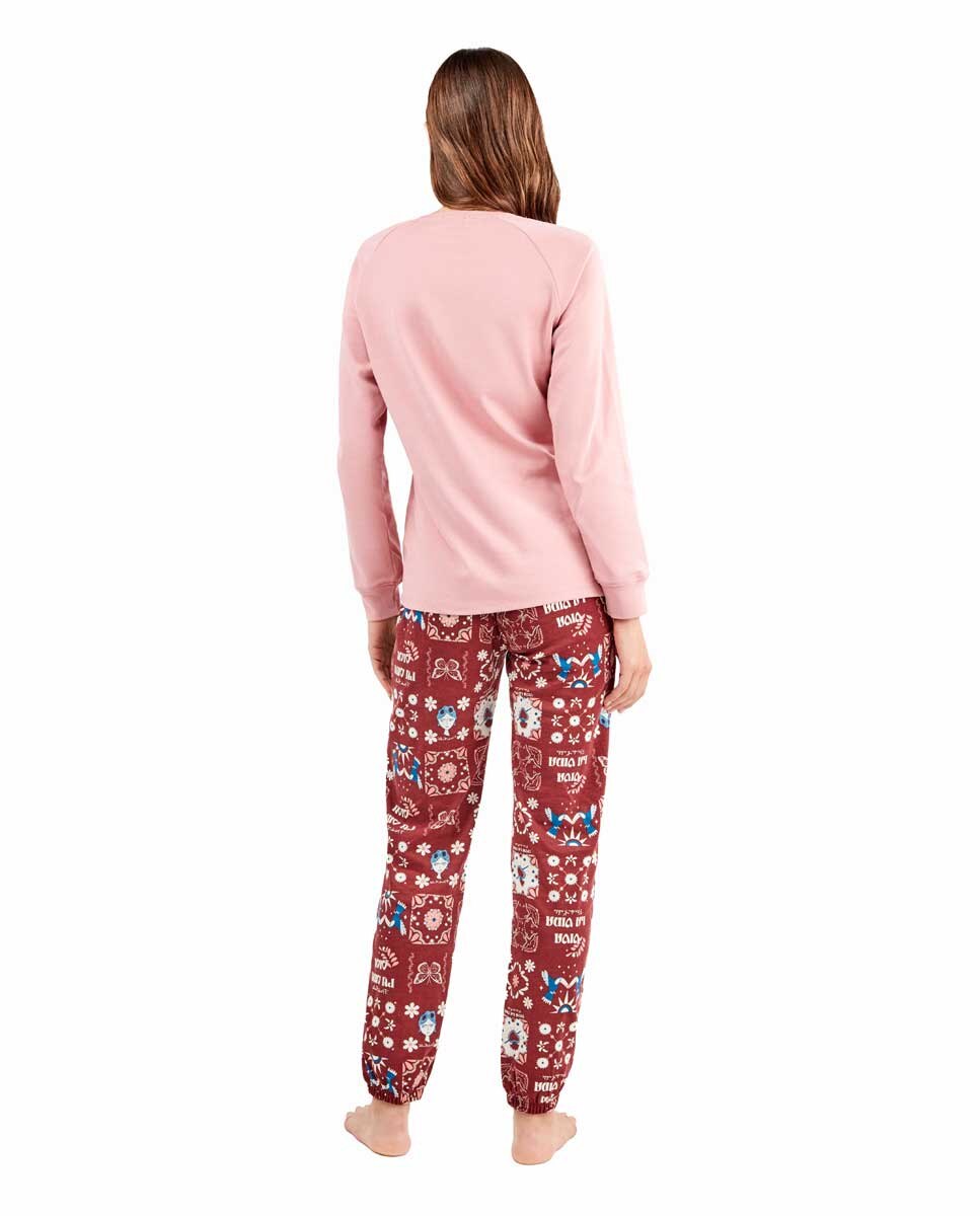 Pijama em Tecido Estampado de Frida Kahlo Rosa-4