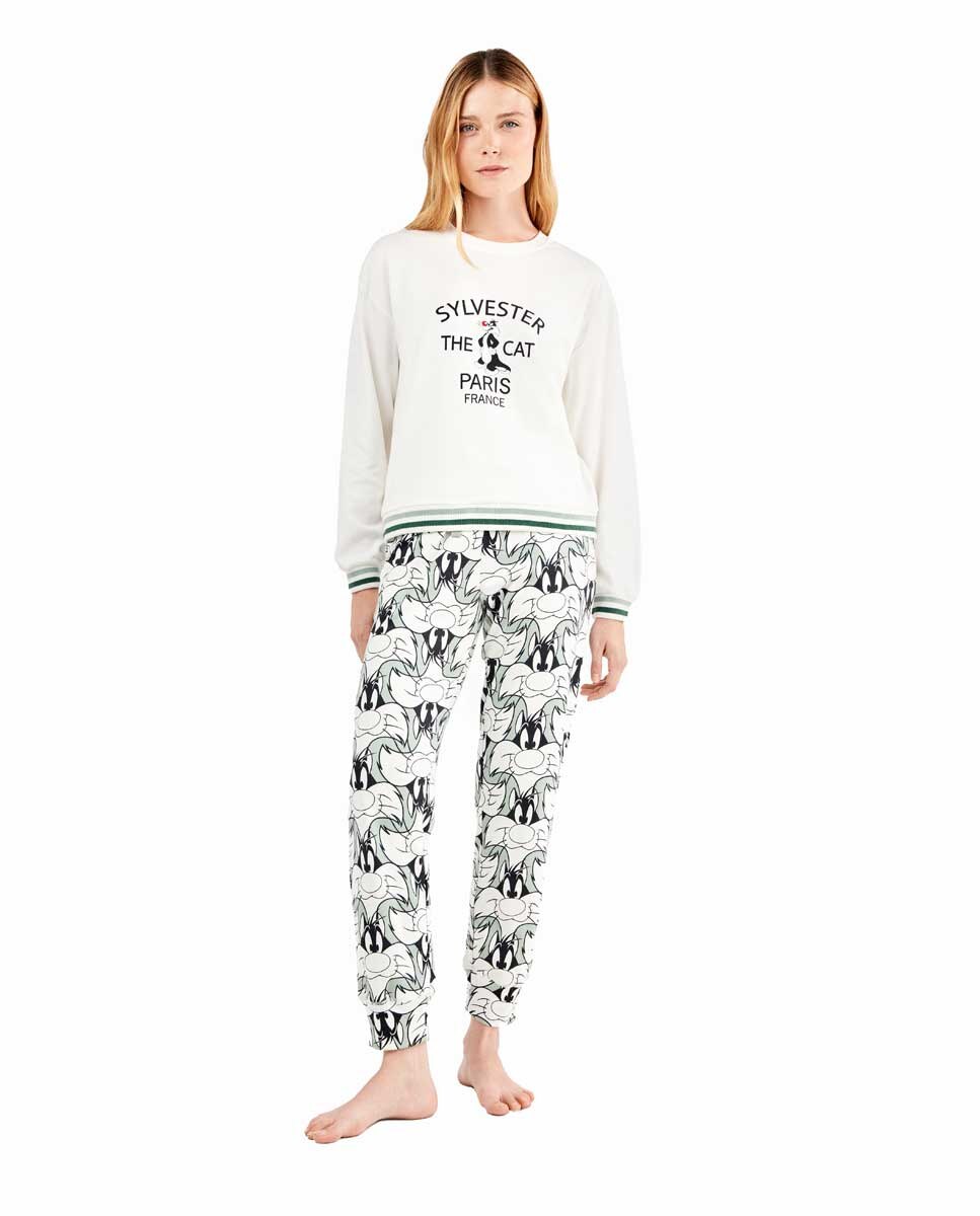Pijama Estampado de Sylvester Branco-marfim-1