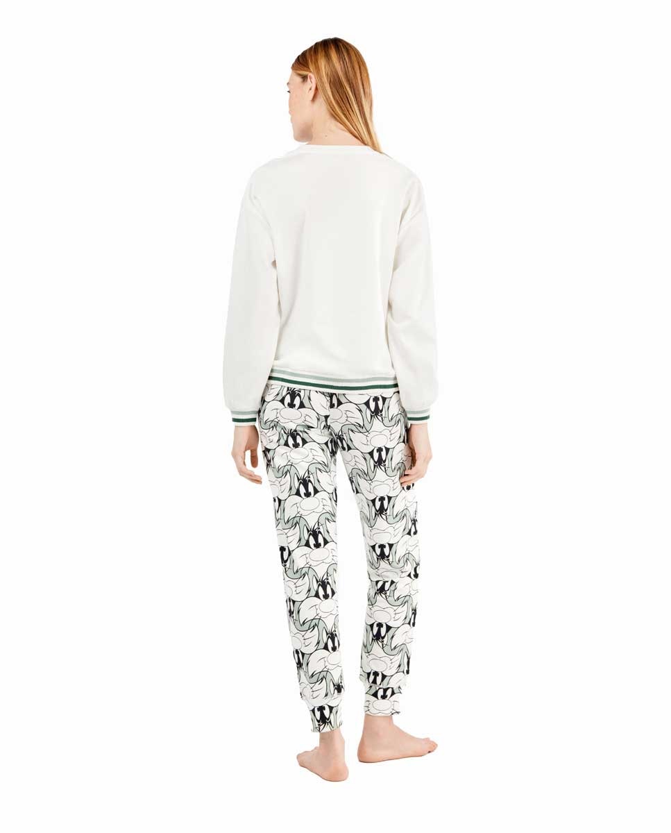 Pijama Estampado de Sylvester Branco-marfim-4