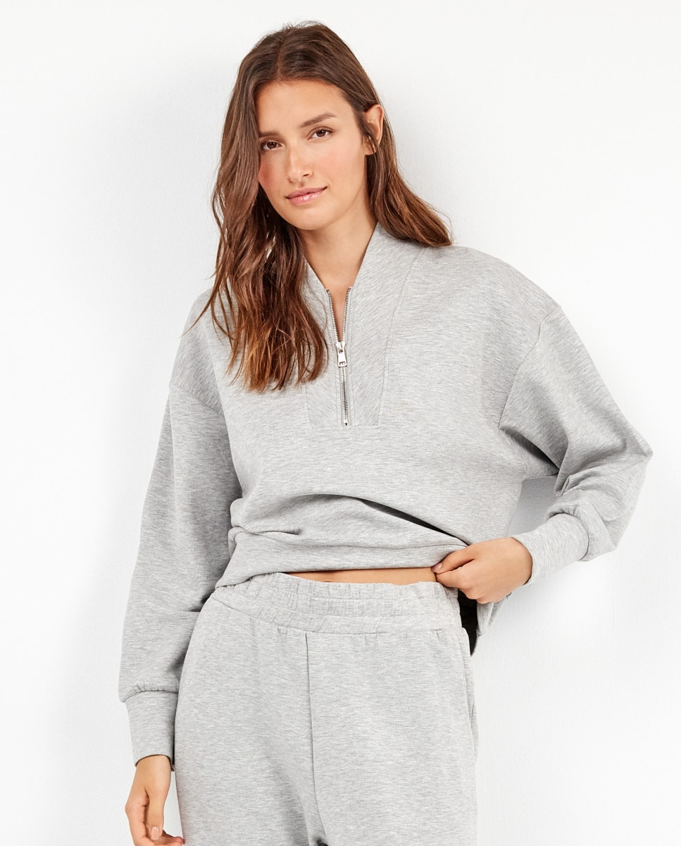 Imagem 0 de Sweatshirt Double Soft Touch com Fecho Zip