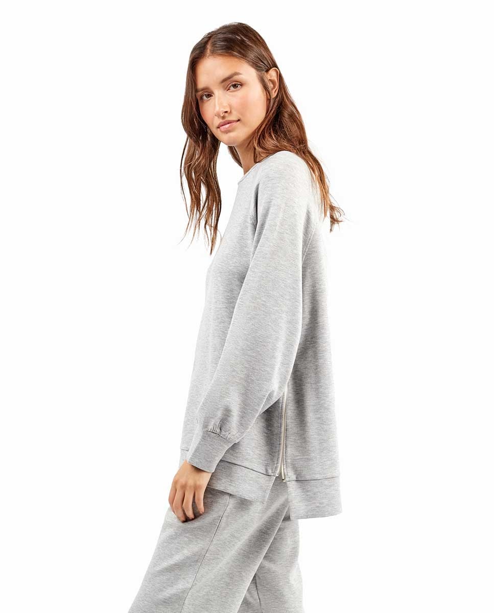Sweatshirt Double Soft Touch Cinzento-2
