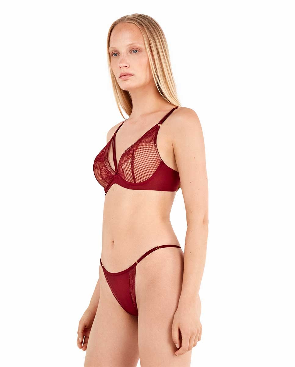 Soutien Bralette Copa Efeito Push Up Vermelho-2