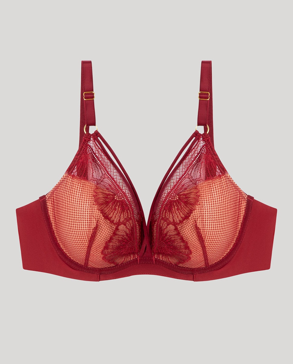 Soutien Bralette Copa Efeito Push Up Vermelho-5