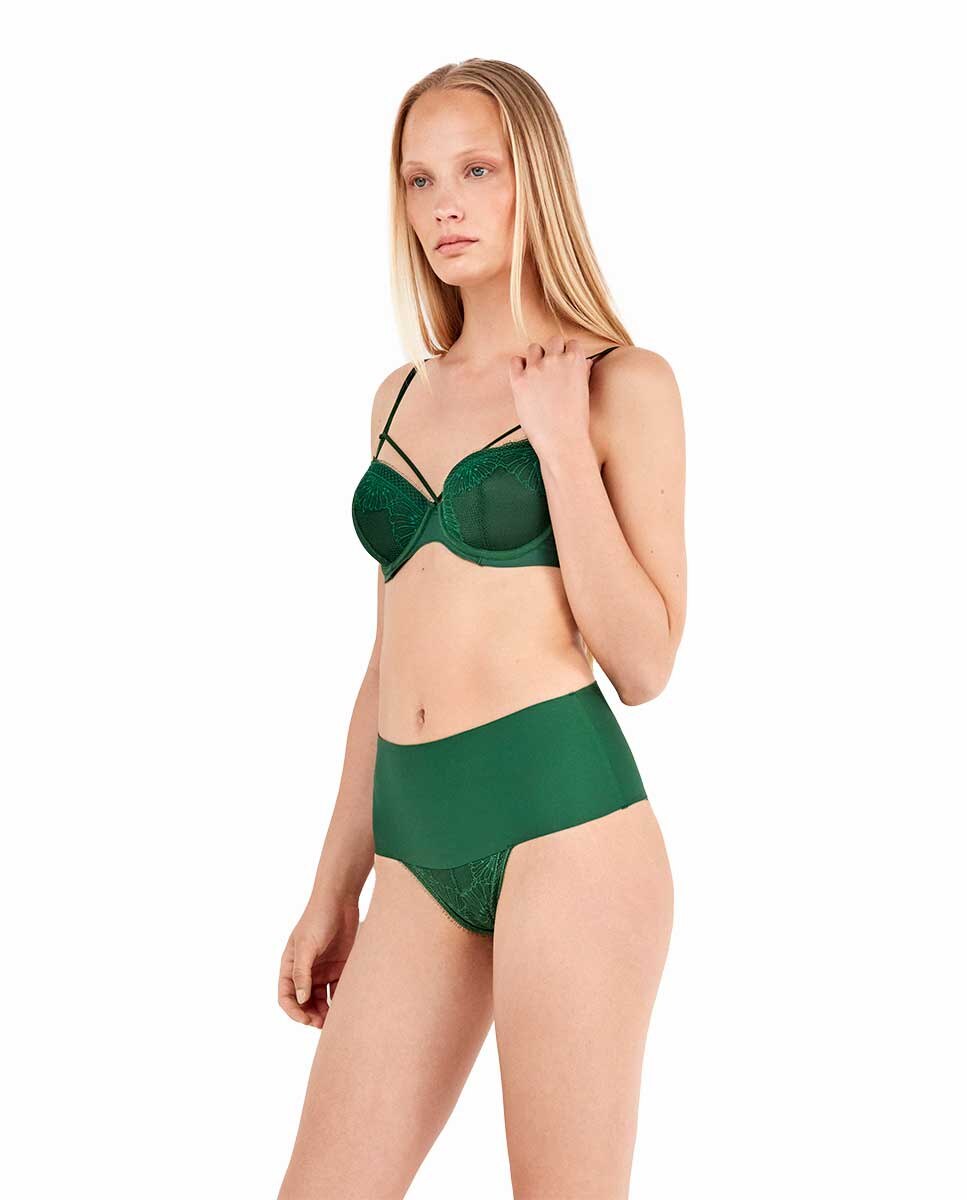 Cueca de Cintura Alta Laminada Verde-2