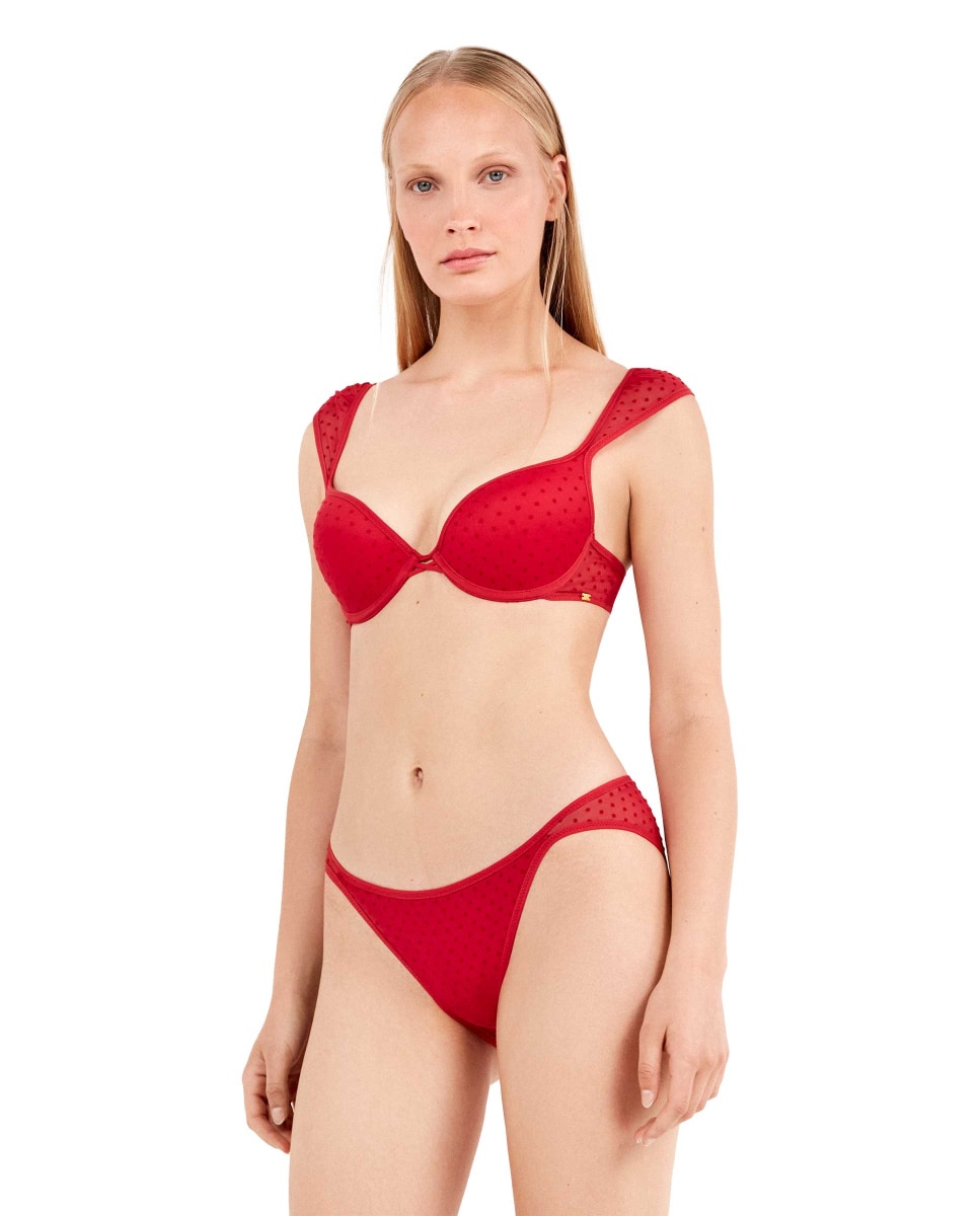 Cueca Brasileira em Tecido de Tule Vermelho-2