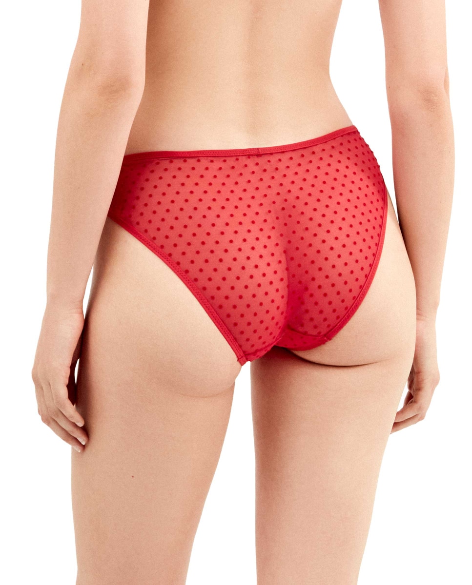 Cueca Brasileira em Tecido de Tule Vermelho-3