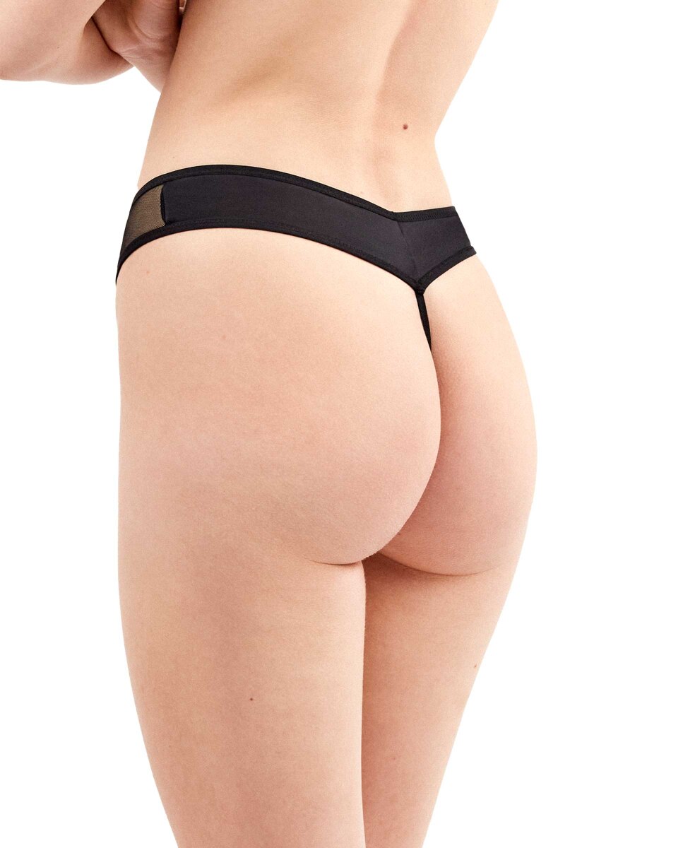 Cueca Tanga em V Preto-3