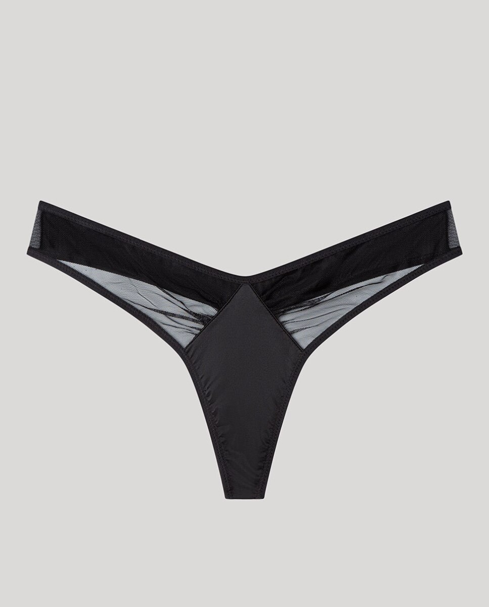 Cueca Tanga em V Preto-5