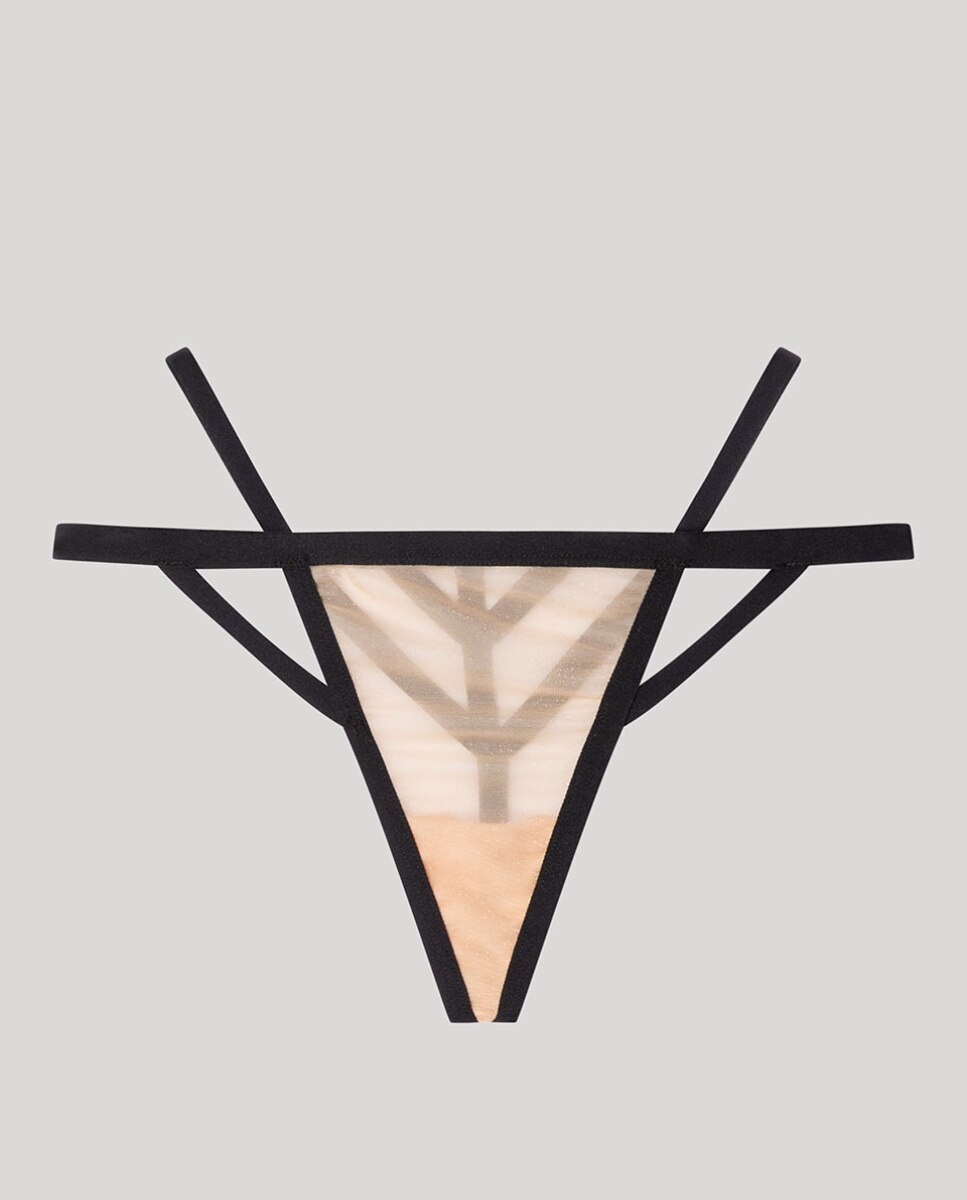 Cueca Tanga Multitiras Pele-5