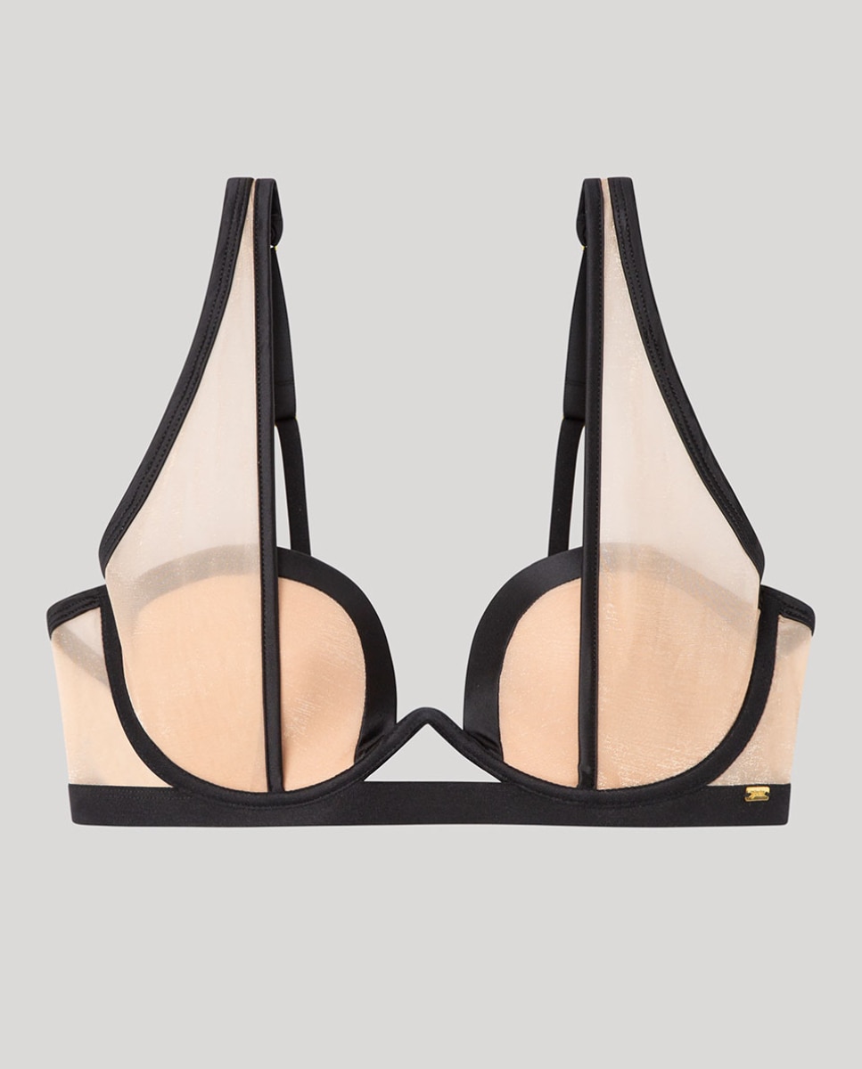 Soutien Bralette em Lurex Semitransparente Pele-5