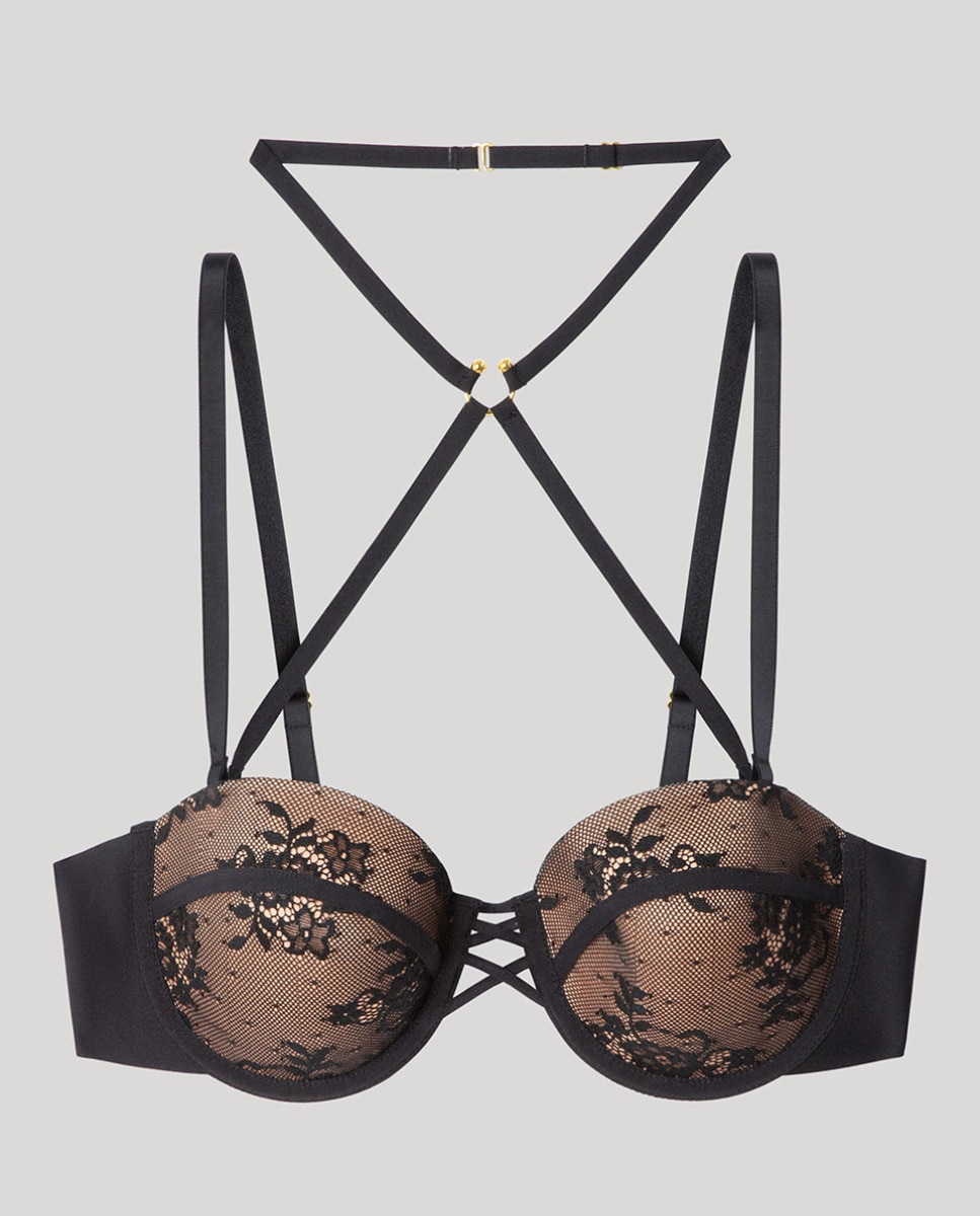 Soutien Desmontável em Tecido All-over Preto-5