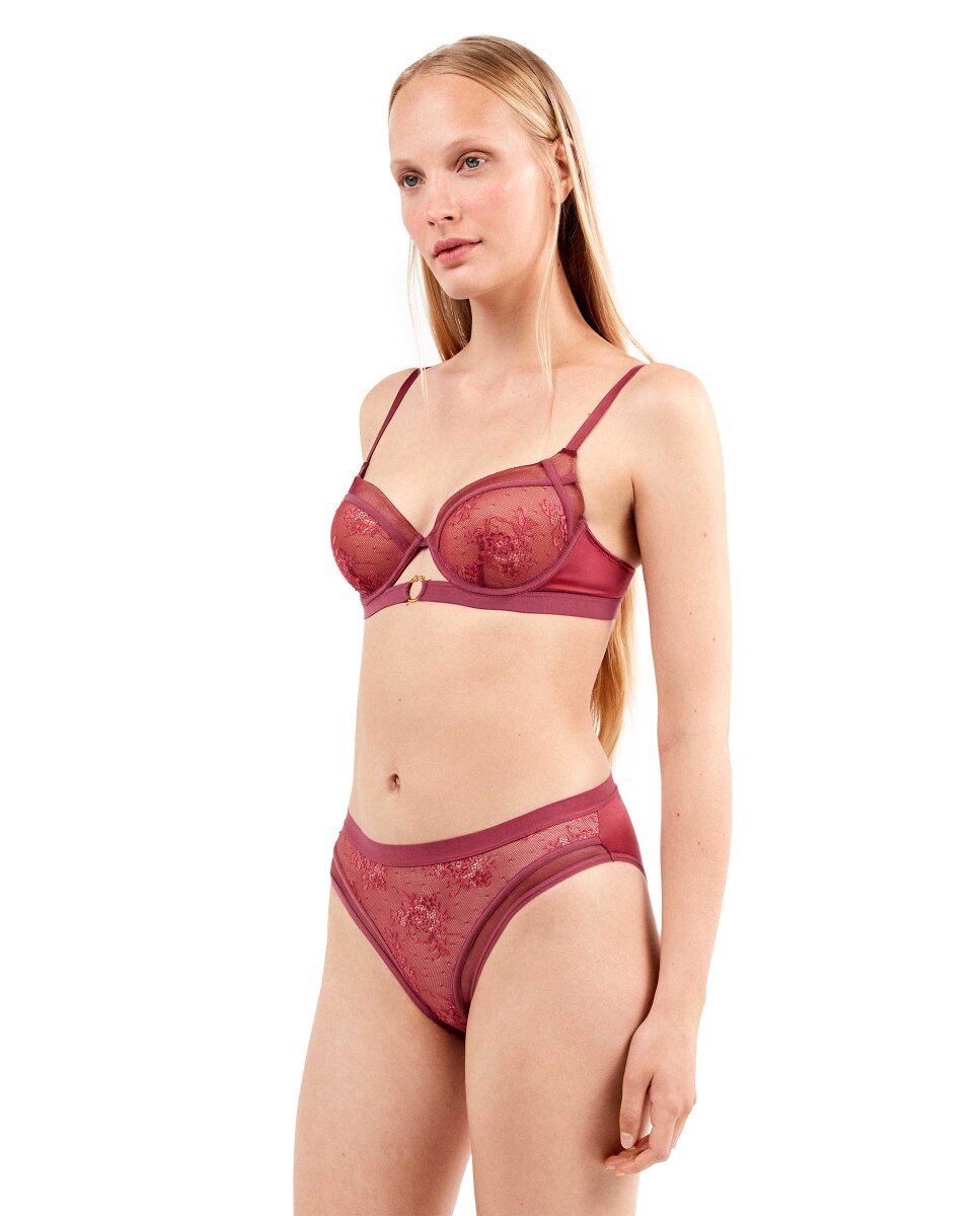 Soutien Capacidade em Tecido de Renda Preto-2