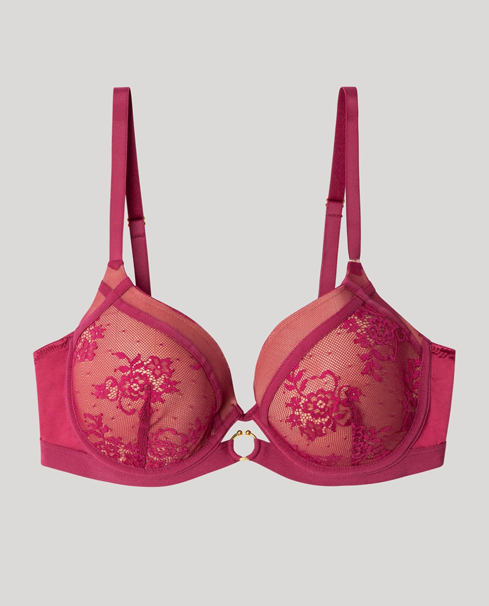 Soutien Capacidade em Tecido de Renda Preto-5