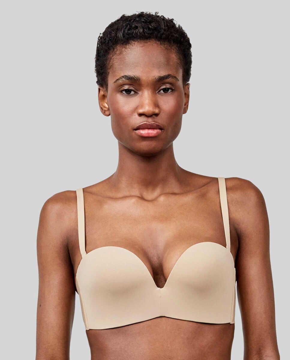 Soutien sem Alças Desmontável com Decote Extremo Pele-1