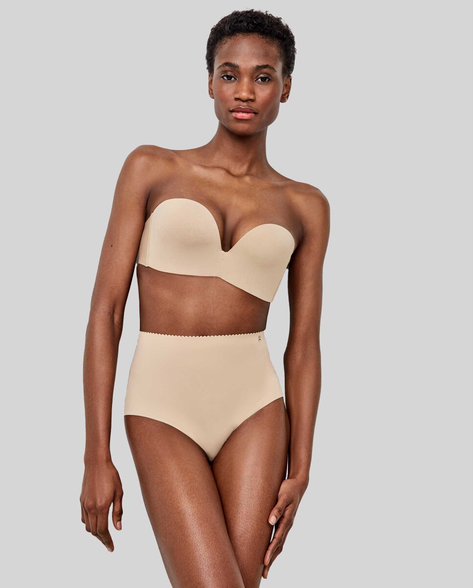 Soutien sem Alças Desmontável com Decote Extremo Pele-2