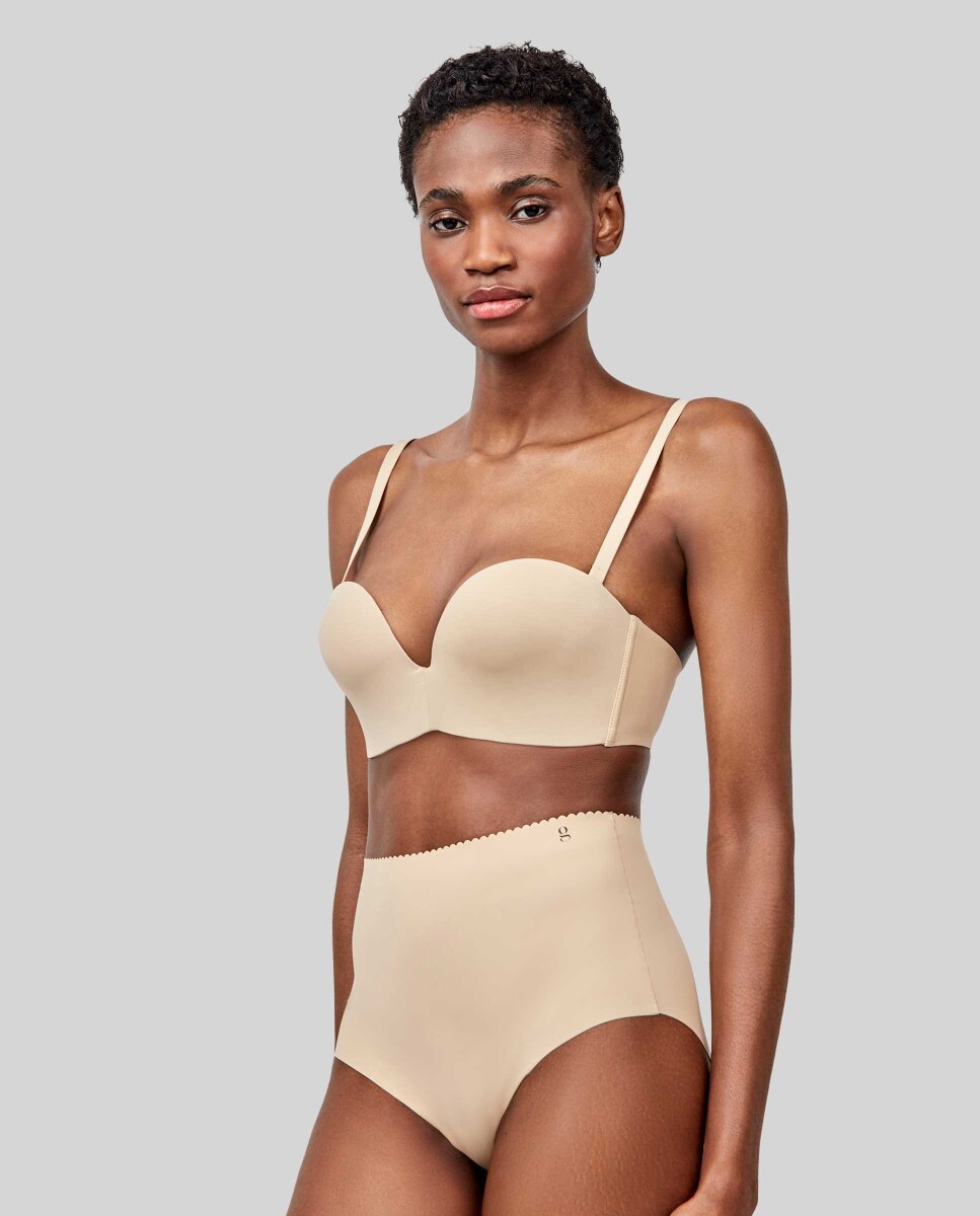 Soutien sem Alças Desmontável com Decote Extremo Pele-3