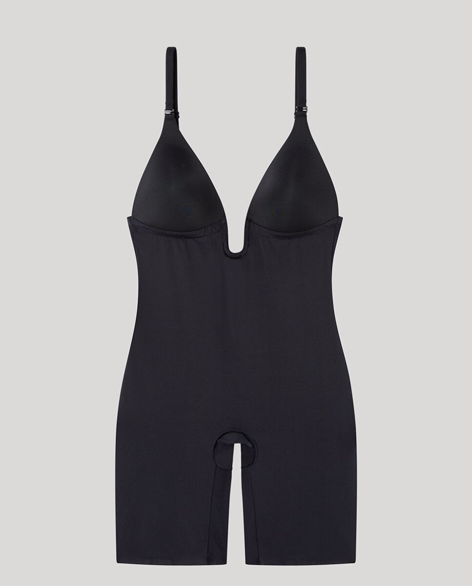 Body Calças com Decote Extremo Preto-7