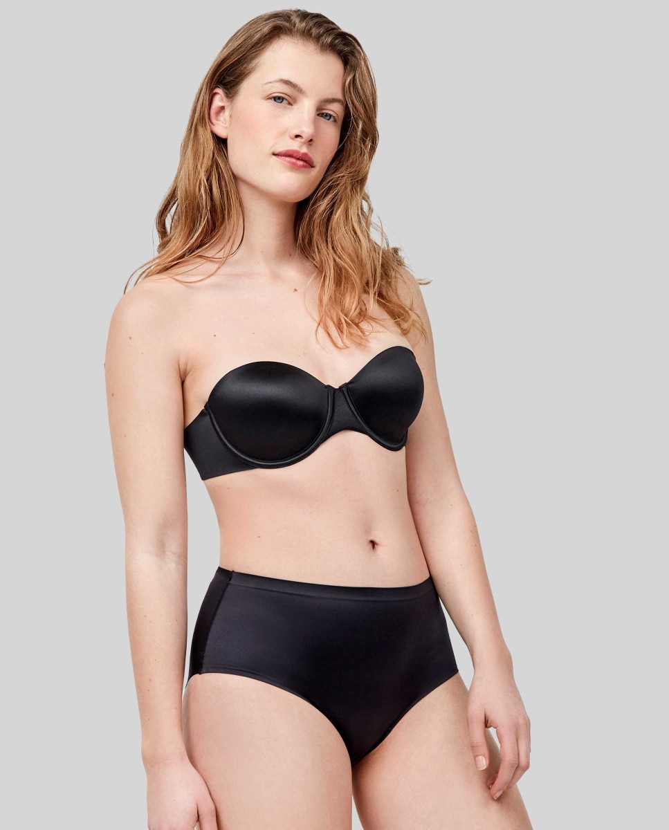 Cueca Alta com Acabamentos Termofusionados Preto-2