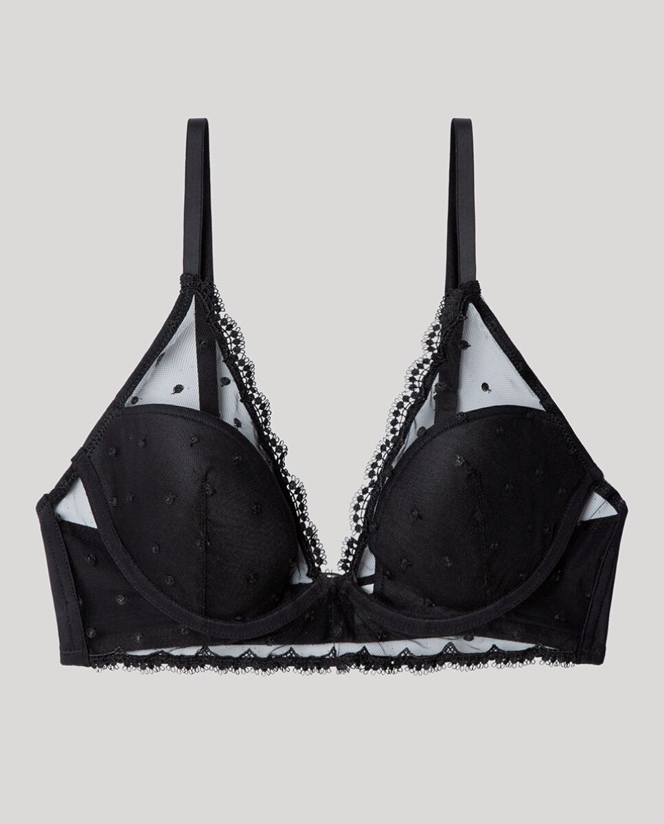 Soutien Bralette Meia Copa Preto-5