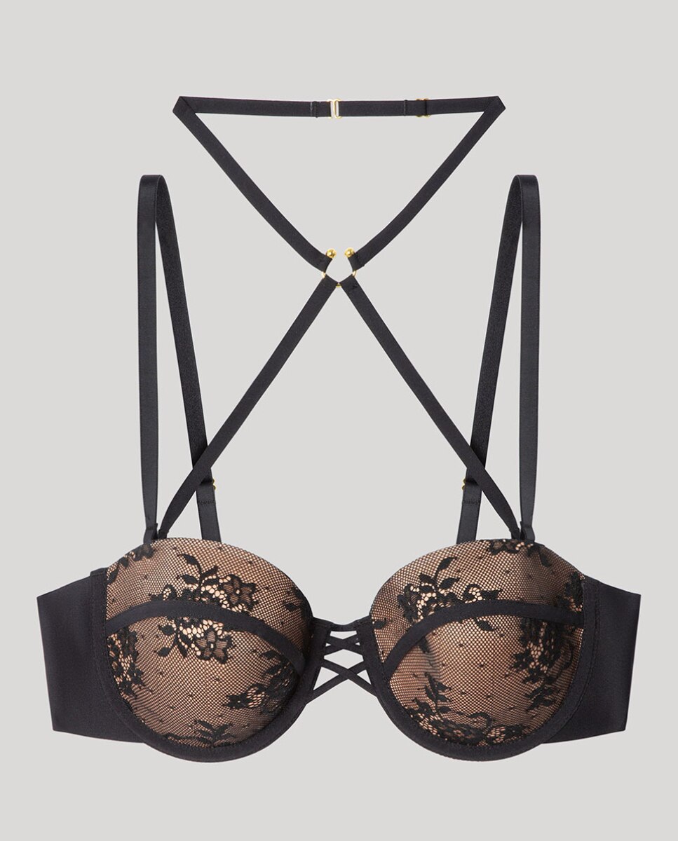Soutien Desmontável em Tecido All-over Preto-5