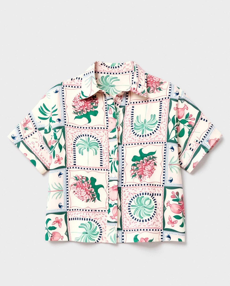 Camisa de Pijama de Manga Japonesa Multicolor-5