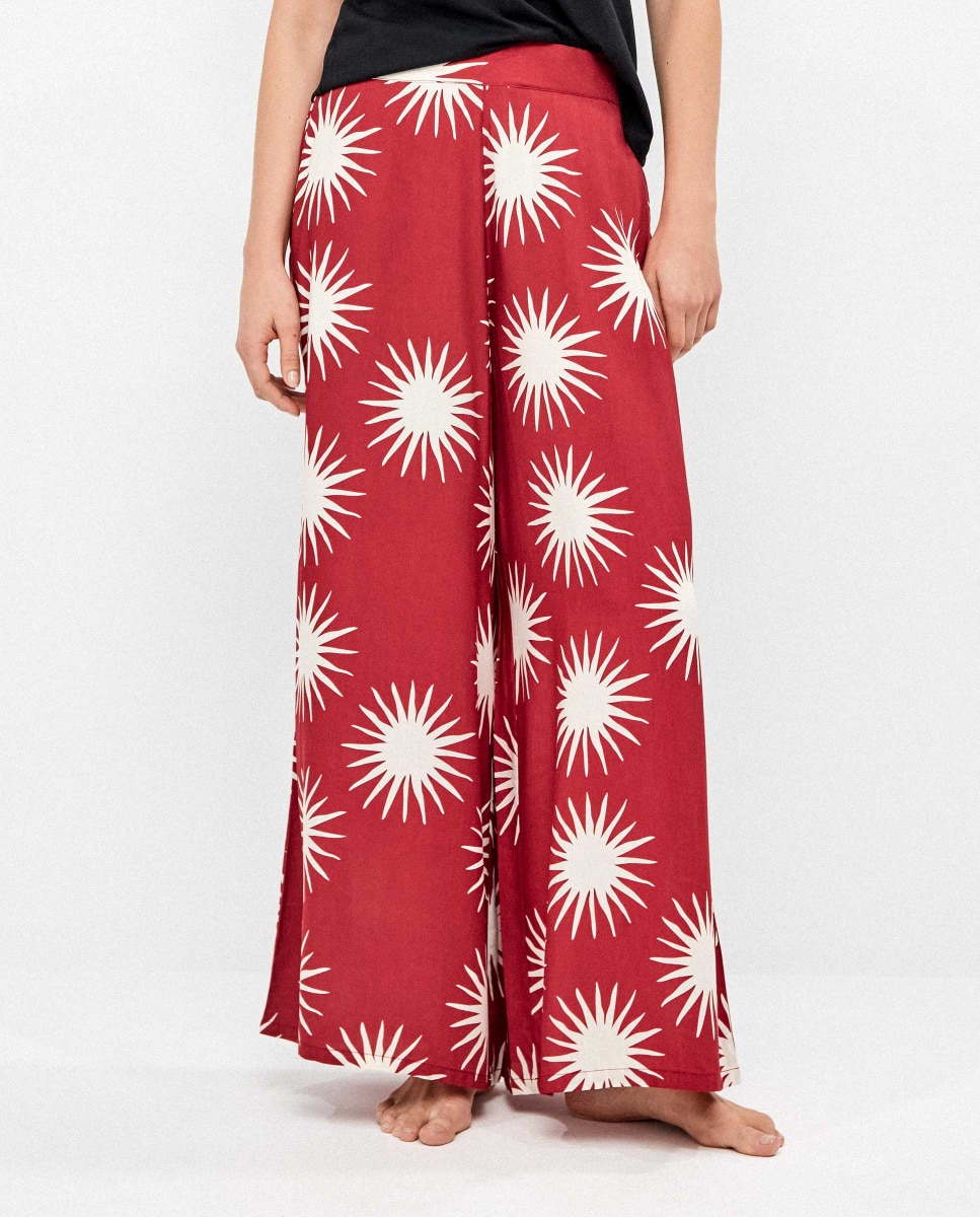 Imagem 0 de Calças de Pijama Perna Larga com Estampado Soles In And Out