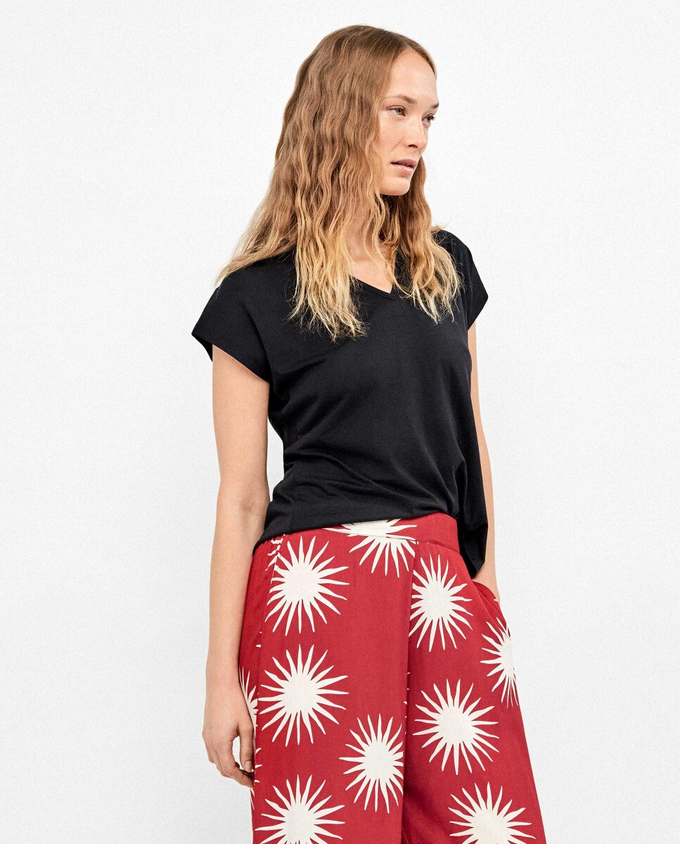 Calças de Pijama com Perna Larga Estampado Soles In And Out Vermelho / Branco-2