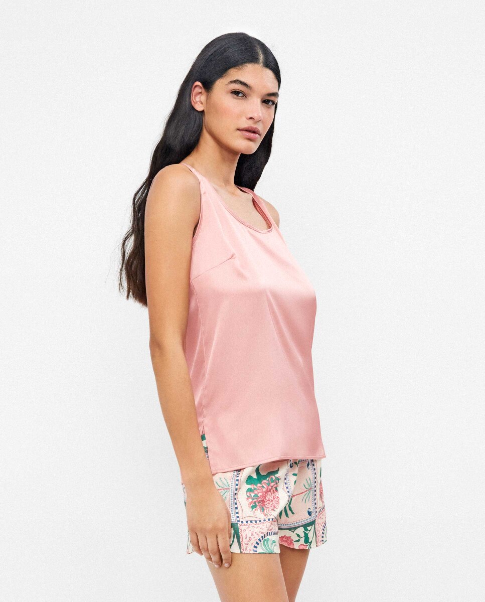 T-shirt de Pijama de Alças Rosa-2