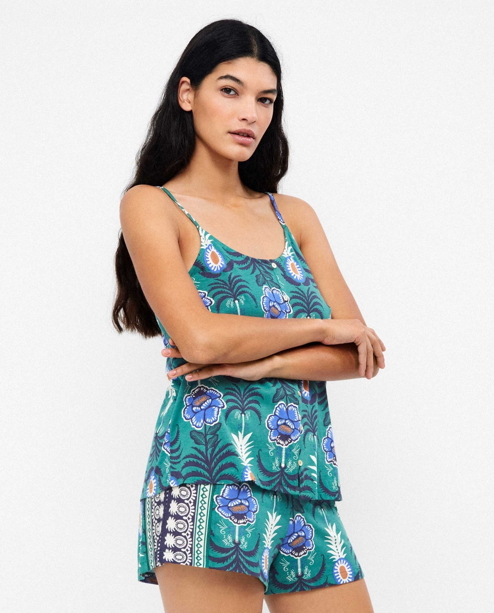 T-shirt de Pijama em Tecido Estampado Multicolor-2