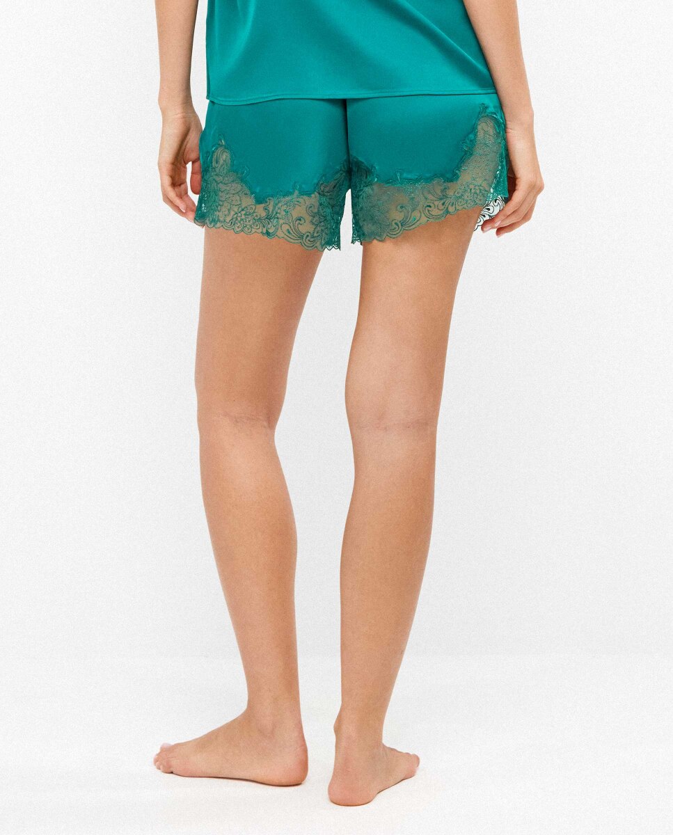 Calças Curtas de Pijama Lingerie Verde-3