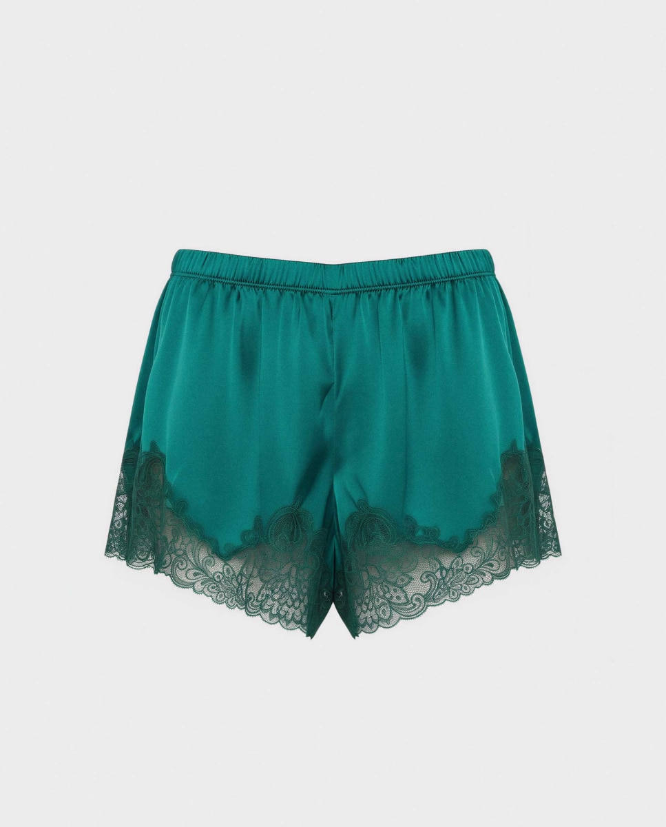Calças Curtas de Pijama Lingerie Verde-5
