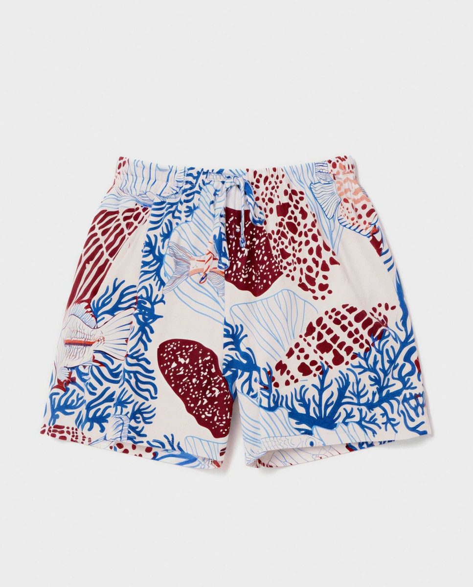 Calças Curtas de Pijama em Tecido Estampado Multicolor-5