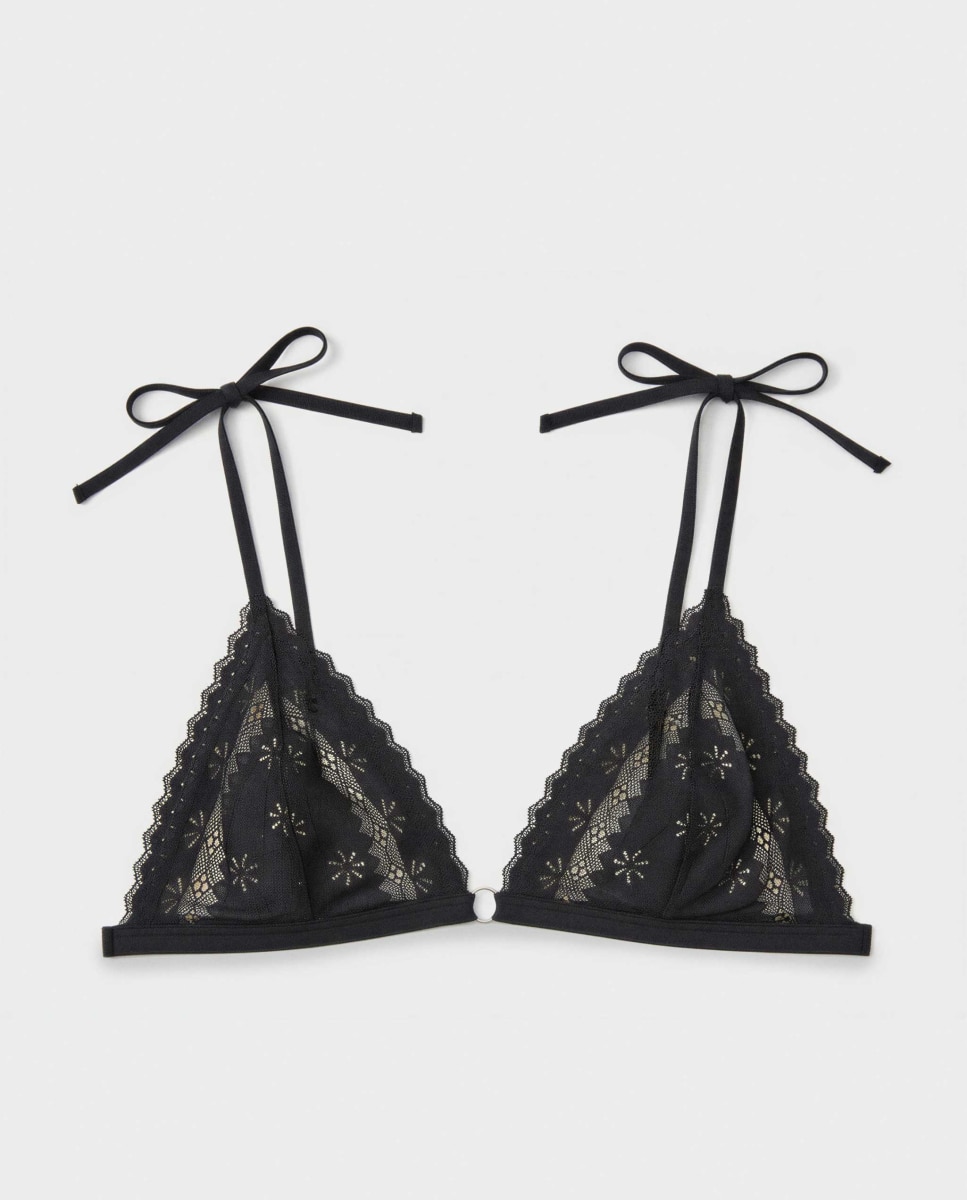 Soutien Triangular sem Aro e sem Foam Preto-5