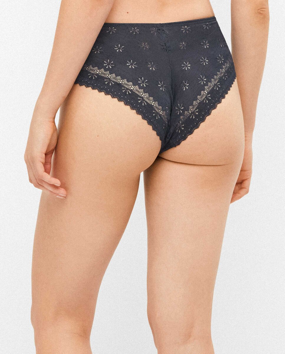 Cueca Tipo Culotte Preto-3