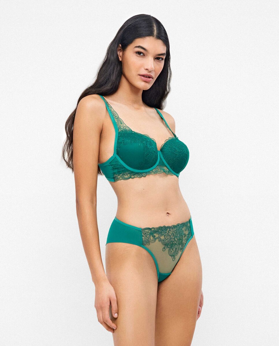 Soutien Capacidade Tipo Bralette com Aro Verde-2