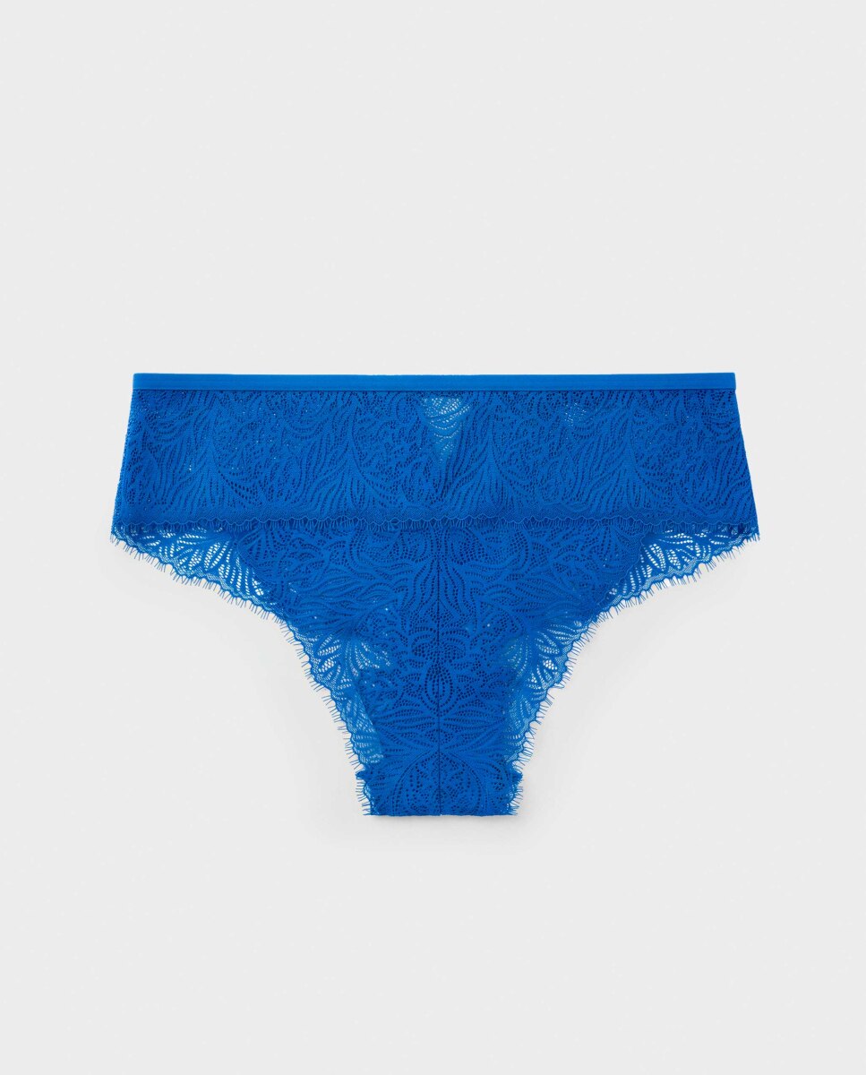 Cueca Brasileira com Renda Inspiração Marinha Azul-5