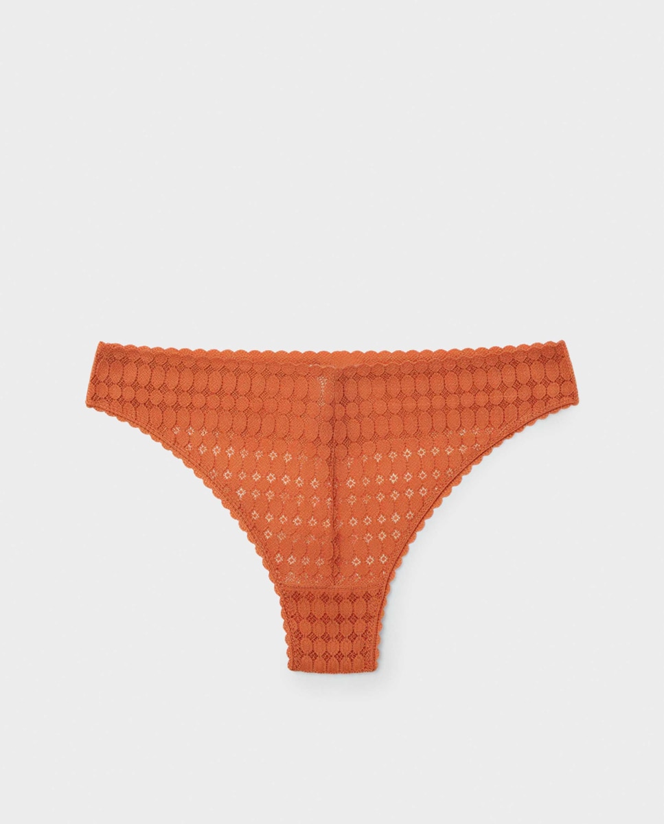 Cueca Clássica de Renda Geométrica Terra-5
