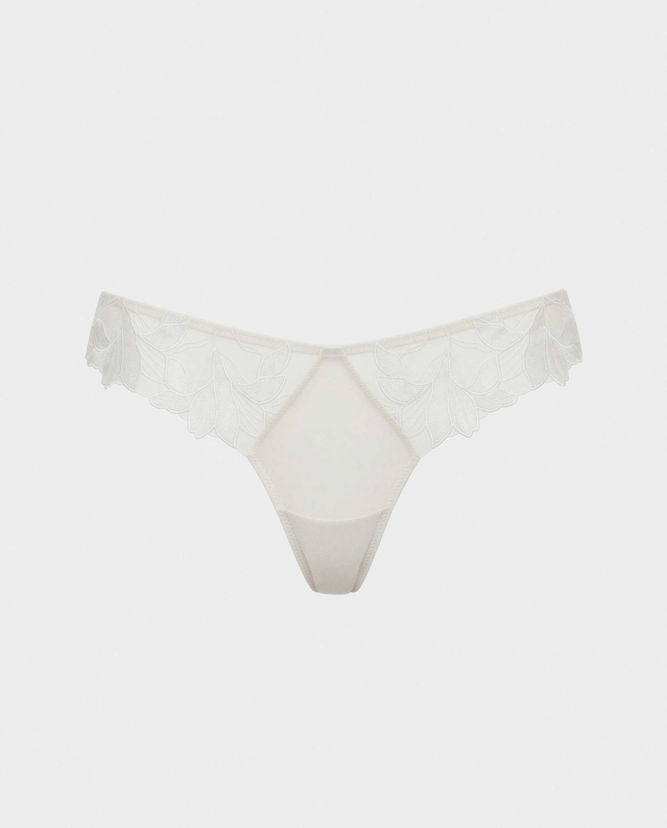 Cueca Tanga Bridal Collection Marfim-5