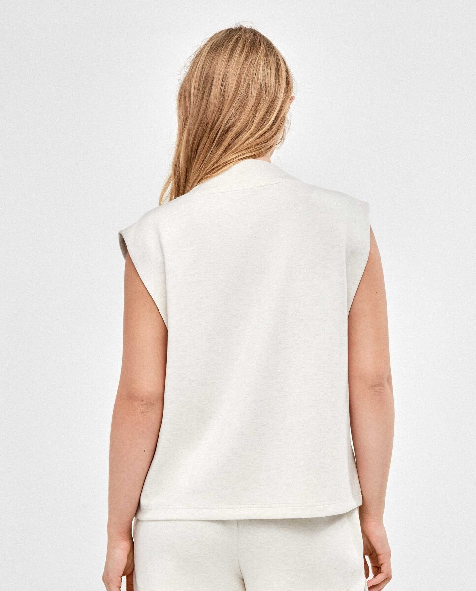 T-shirt Desportiva Double Soft Touch Bege-3