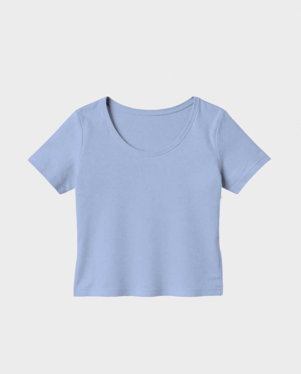 T-shirt Desportiva com Copa Fixa Azul-celeste-5