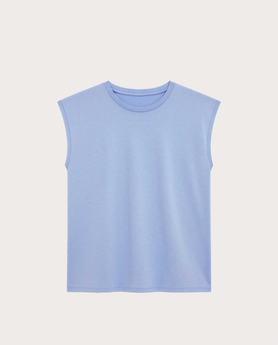 T-shirt Desportiva Oversize Azul-claro-5